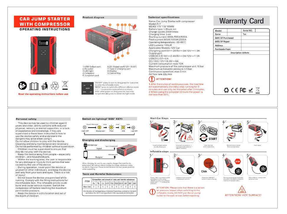 Car Starter With Compressor
