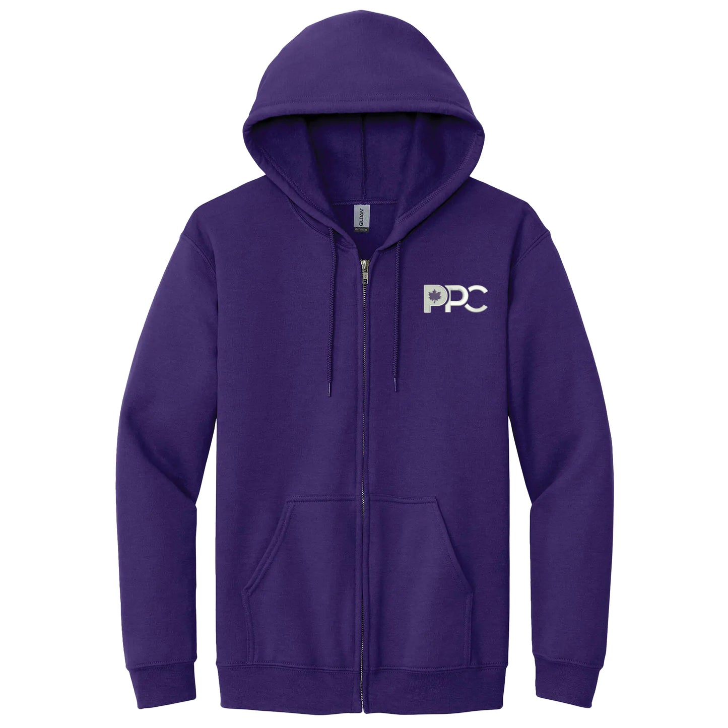 Purple Gildan PPC Hoodie zip down