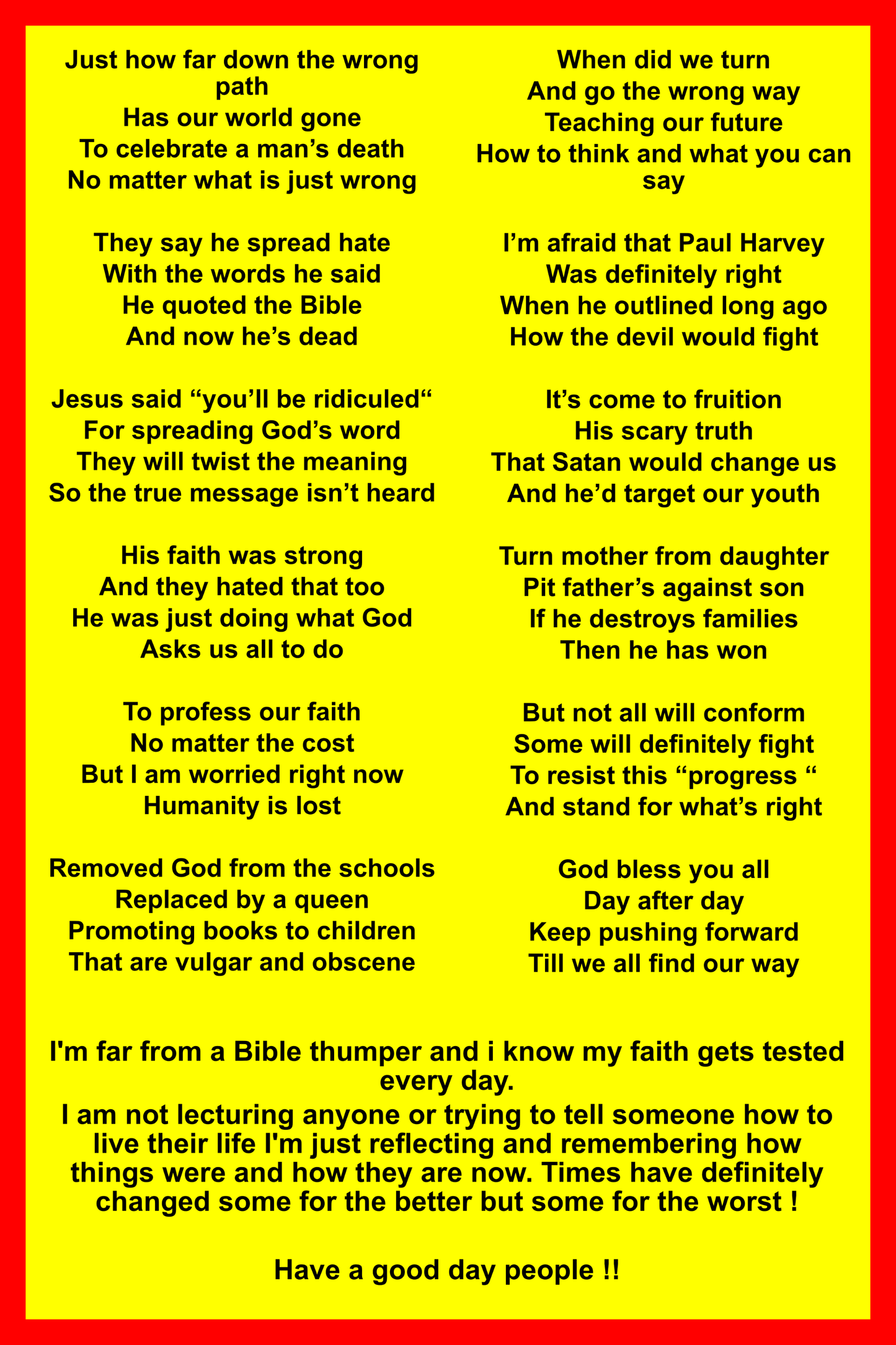 Custom Coroplast - Ross Costain Bible Quotes