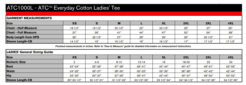 ATC™ EVERYDAY COTTON LADIES' TEE. ATC1000L