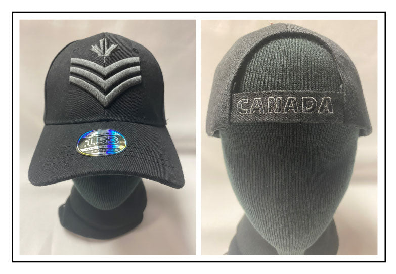 ARMY CREST Cap Grey embroidery on black cap