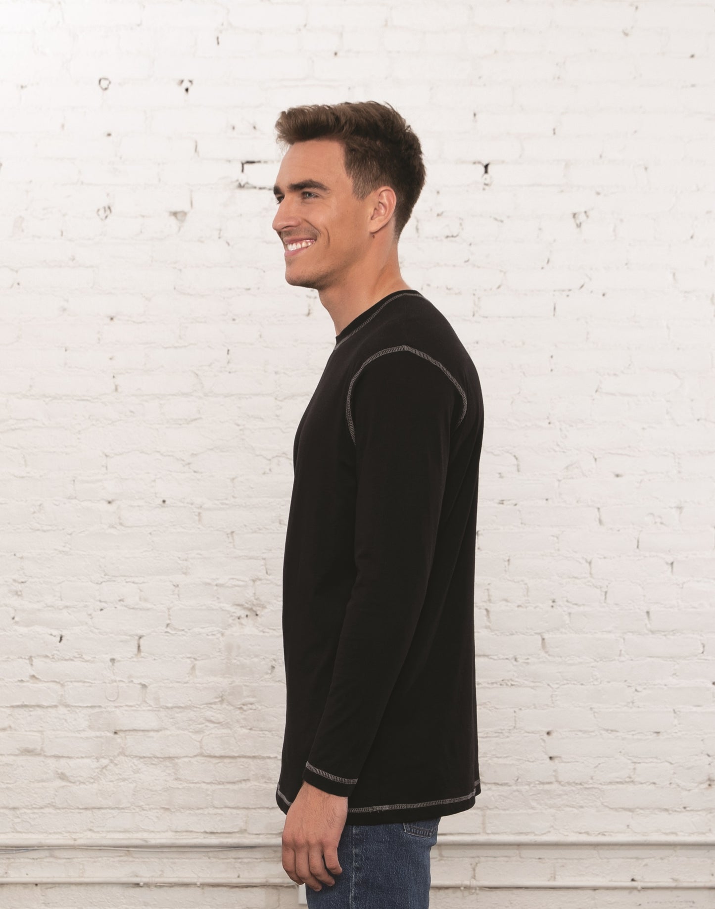 ATC™ EUROSPUN® RING SPUN CONTRAST STITCH LONG SLEEVE TEE. ATC0821