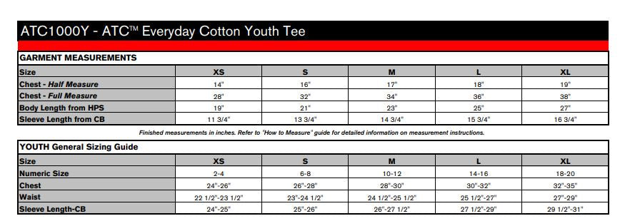 ATC™ EVERYDAY COTTON YOUTH TEE. ATC1000Y