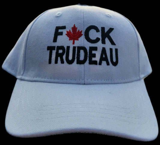 White Cap with F*CK Trudeau Letter Embroidery