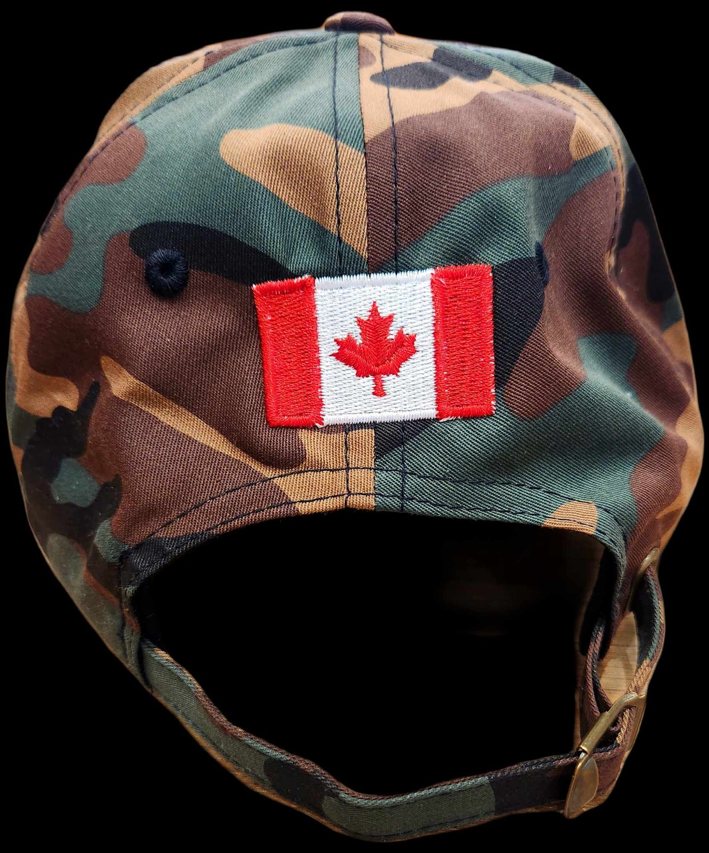 Camo Hat with Canada Flag & Crown Embroidery