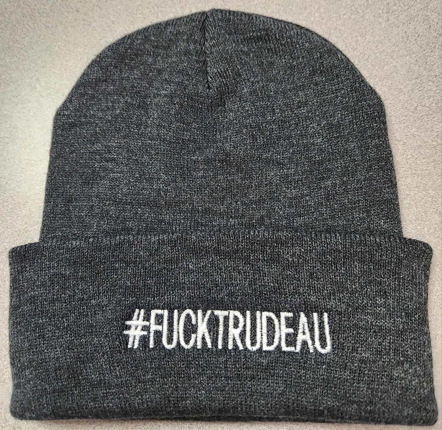 F*CK Trudeau Grey Winter Toque (Custom Order)