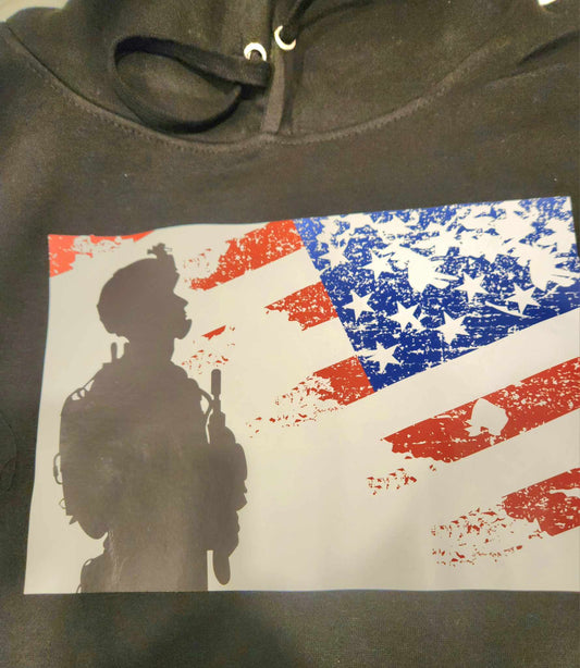 Soldier Black Hoodie (CUSTOM ORDER)