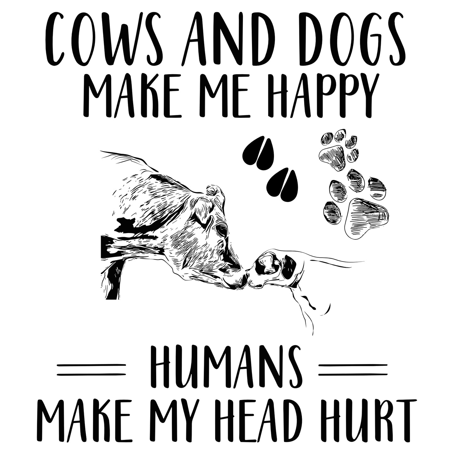 Cows And Dogs T-Shirt (CUSTOM ORDER)