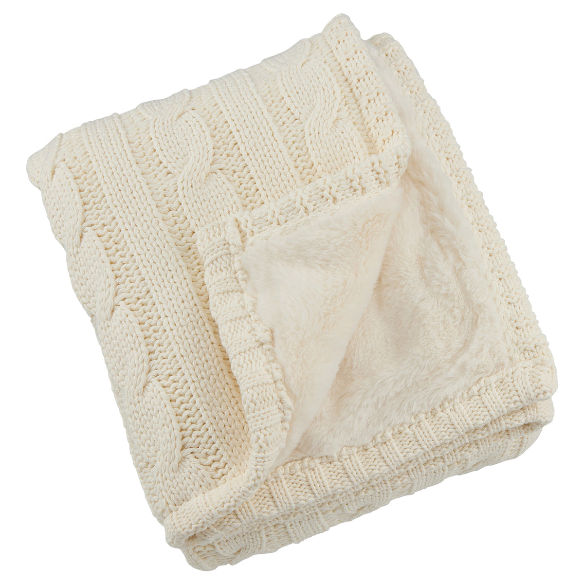 Premium Cable Knit Cotton Throw, 50x60