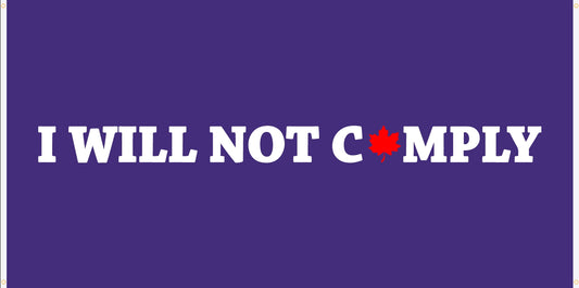 Flag - I Will Not Comply w/ Leaf (Purple) (CUSTOM ORDER)
