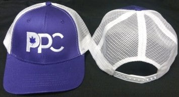 PPC Purple & White Hat With Mesh (CUSTOM ORDER)