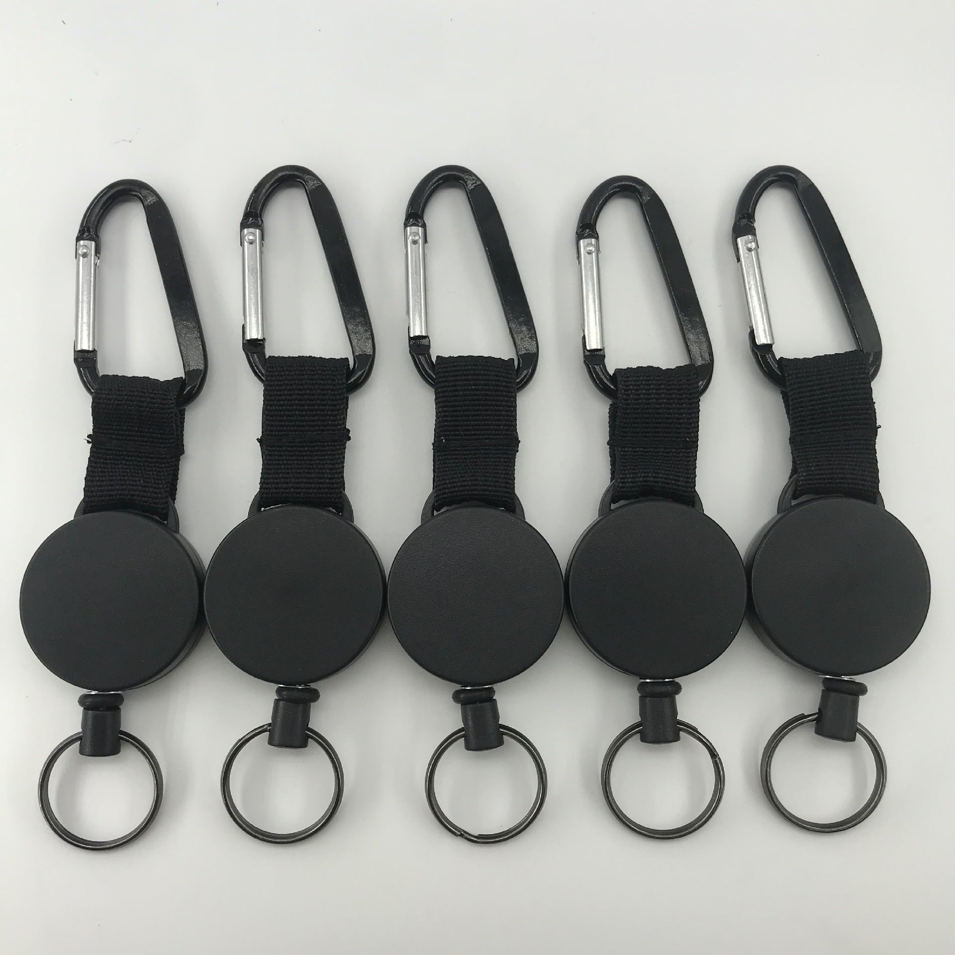 Round Retractable Key Holder with Carabiner Clip – The GE Group