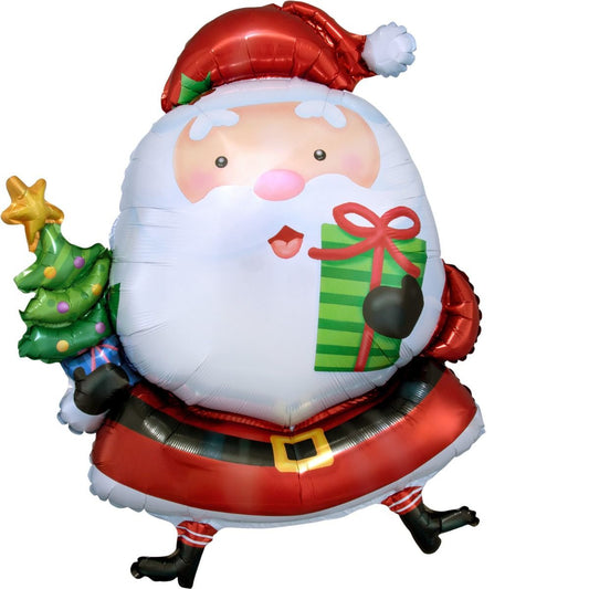 Santa With Tree Balloon 31 x 26