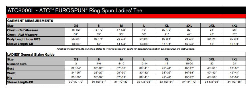 ATC™ EUROSPUN® RING SPUN LADIES' TEE. ATC8000L