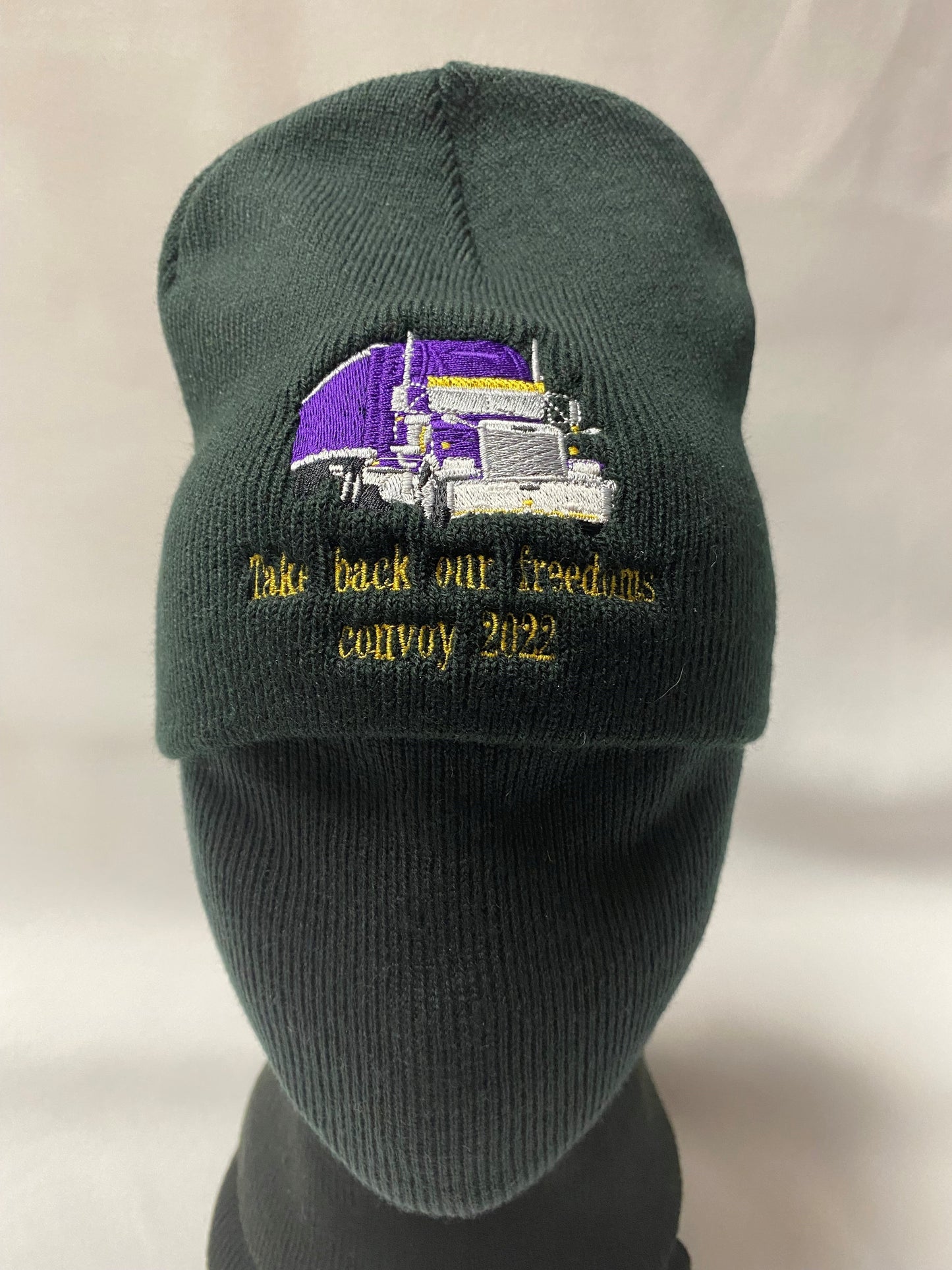 TRUCKER TOQUE no rim multiple colors: "Take back our freedoms convoy 2022"
