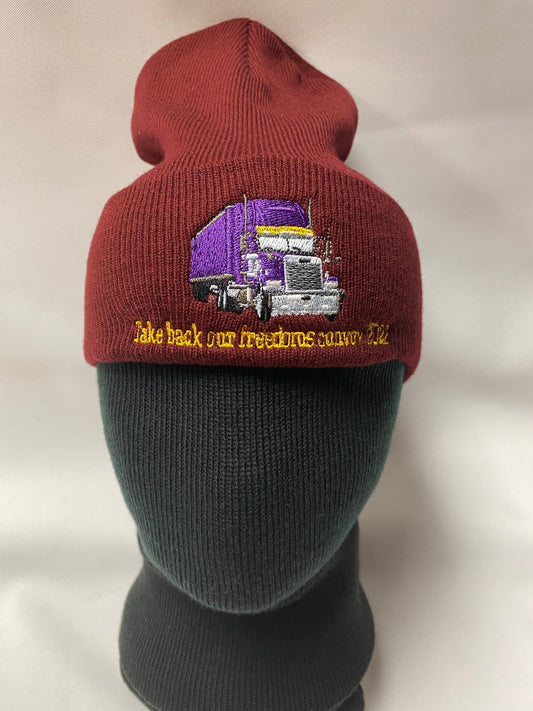 TRUCKER TOQUE burgundy: "Take back our freedoms convoy 2022"