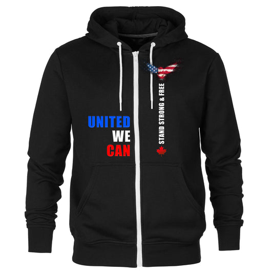 "UNITED WE CAN" Full Zip Hoodie in black (CUSTOM ORDER)