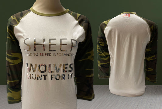 SHEEP-WOLVES Ball shirt 3-4 sleeve Camo green