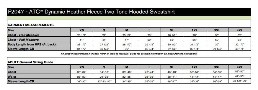 ATC™ DYNAMIC HEATHER FLEECE TWO TONE HOODED SWEATSHIRT. F2047