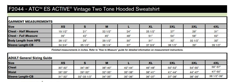 ATC™ ESACTIVE® VINTAGE TWO TONE HOODED SWEATSHIRT. F2044